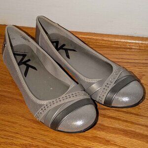 Silver Strappy Flats